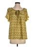 Max Studio 100% Polyester Yellow Short Sleeve Blouse Size S - photo 1