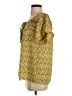 Max Studio 100% Polyester Yellow Short Sleeve Blouse Size S - photo 5
