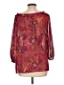 Chaps 100% Polyester Red 3/4 Sleeve Blouse Size L (petite) - photo 2