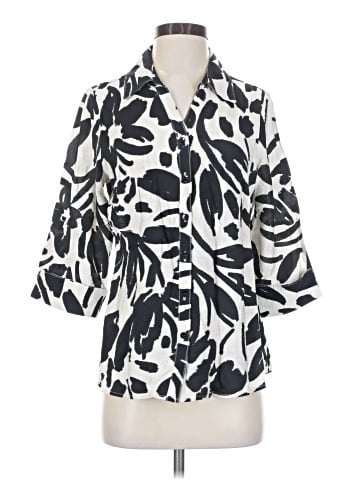 Sara Michelle 3/4 Sleeve Button-Down Shirt (view 1)