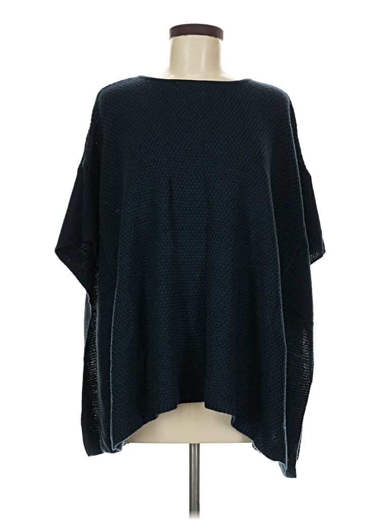 Pre-owned Ann Taylor Loft Outlet Poncho In Blue