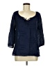 Old Navy 100% Polyester Blue 3/4 Sleeve Blouse Size M - photo 1