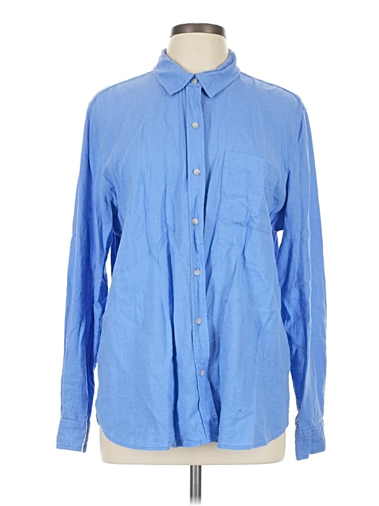 Pre-owned Universal Thread Long Sleeve Button Down Shirt In Blue