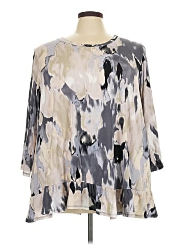 LOGO by Lori Goldstein 3/4 Sleeve Blouse (view 1)