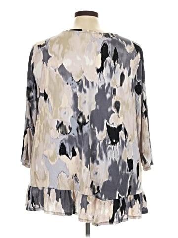 LOGO by Lori Goldstein 3/4 Sleeve Blouse (view 2)