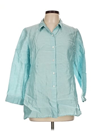 Sigrid Olsen 3/4 Sleeve Button-Down Shirt (view 1)