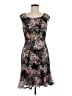 Connected Apparel Print Black Casual Dress Size 8 - photo 1
