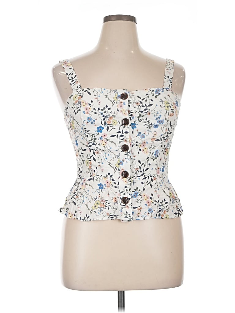 Assorted Brands Sleeveless Top White Sweetheart Neckline Tops