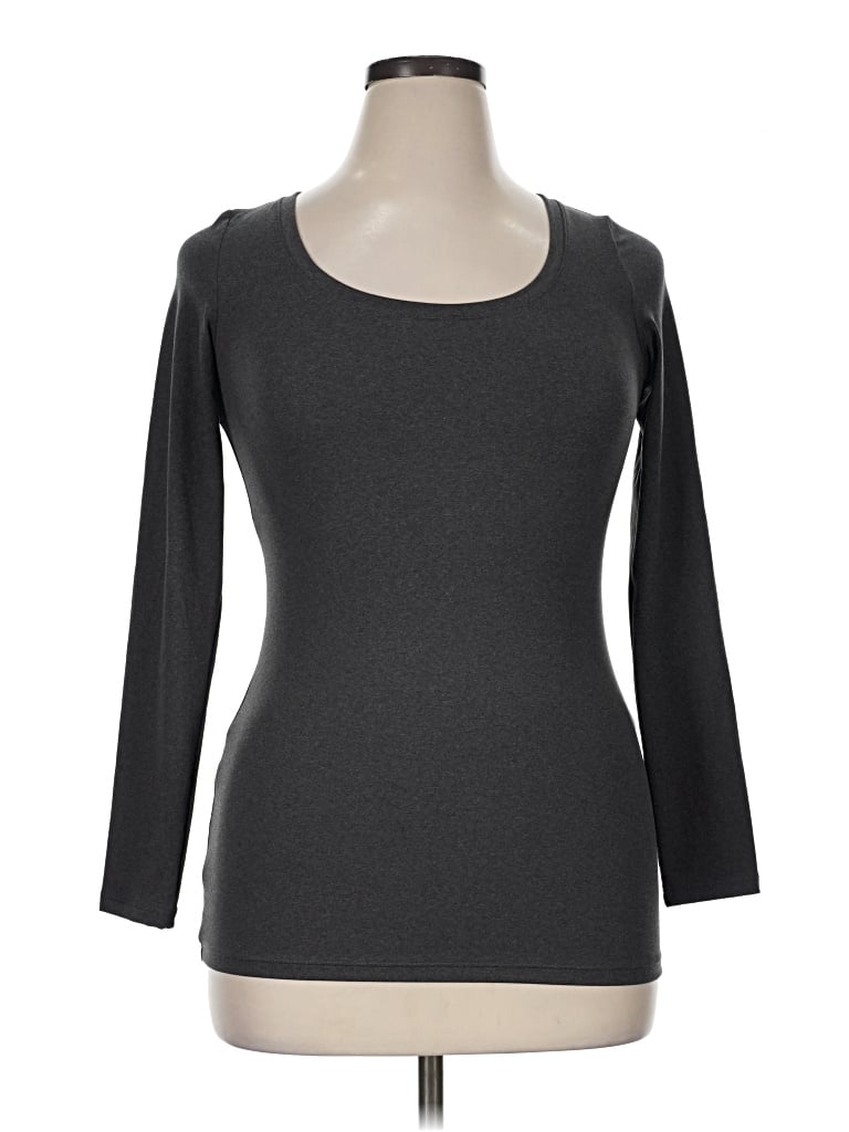Pre-owned Felina 3/4 Sleeve T-shirt In Gray