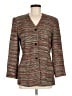 Doncaster Collection 100% Silk Tweed Brown Silk Blazer Size 8 - photo 1