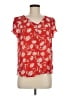 PREMISE 100% Polyester Red Short Sleeve Blouse Size M (petite) - photo 1