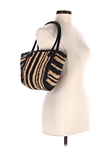 Madewell The Handwoven Straw Mini Tote in Wide Stripe (view 2)
