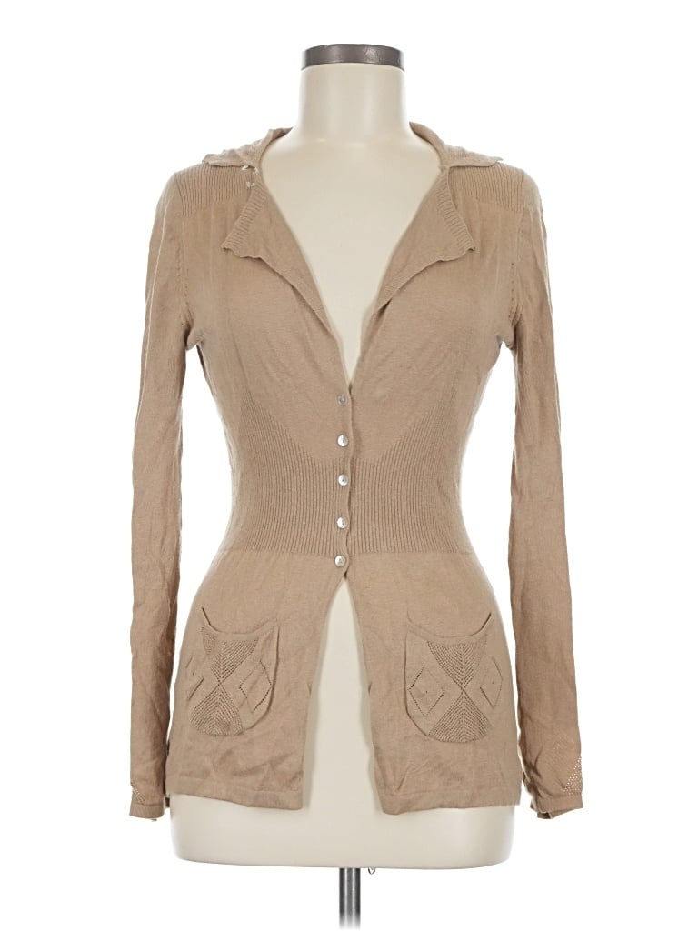 Pre-owned Max Studio Cardigan Sweater In Tan