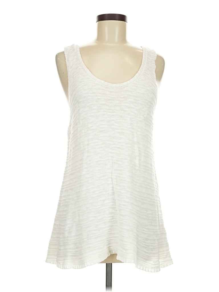Pre-owned Mud Pie Sleeveless Top Ivory Scoop Neck Tops