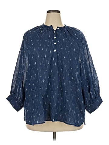 a.n.a. A New Approach 3/4 Sleeve Button-Down Shirt (view 1)