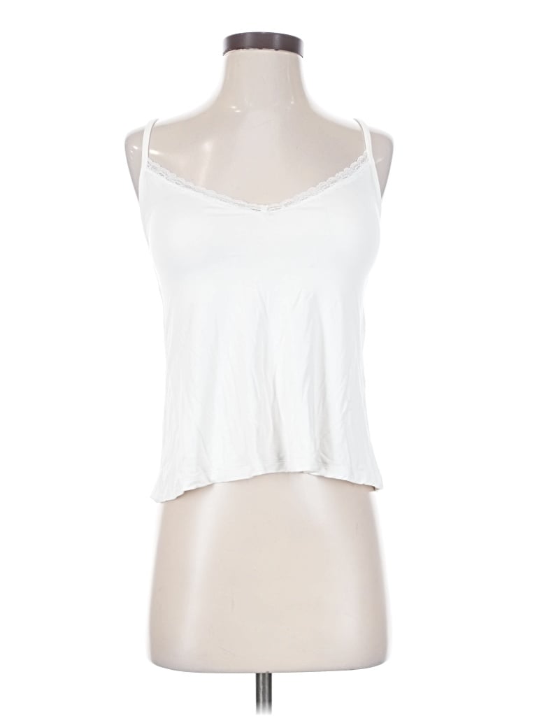 Pre-owned Klassy Network Tank Top White Halter Neckline Tops