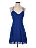 Express 100% Polyester Solid Blue Cocktail Dress Size 0 - photo 1