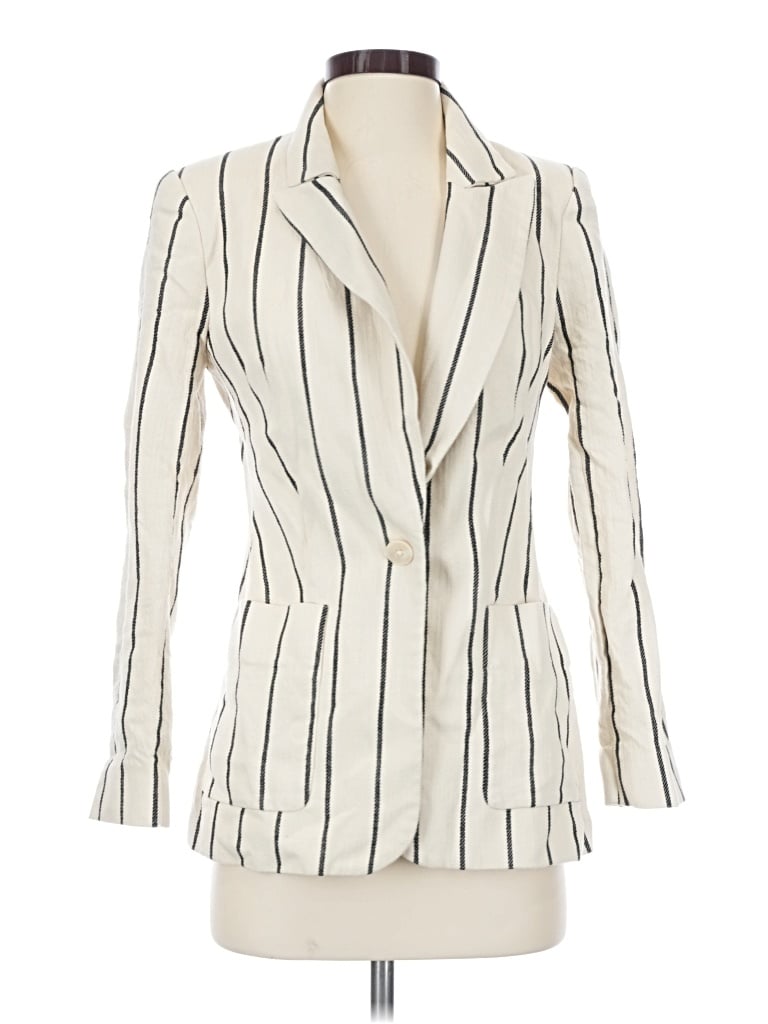 Pre-owned Express Blazer Jacket In Ivory