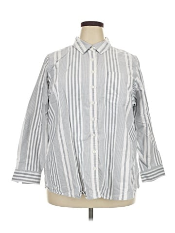Lands' End 3/4 Sleeve Button-Down Shirt (view 1)