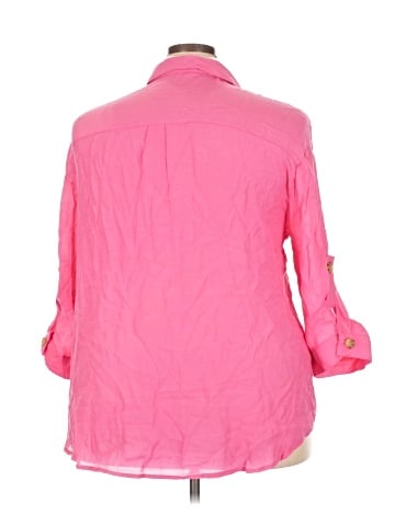Unique Spectrum 3/4 Sleeve Button-Down Shirt (view 2)