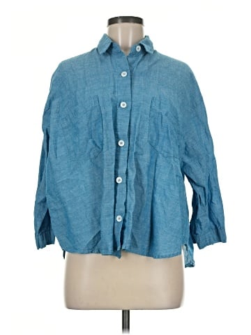 CUE 3/4 Sleeve Button-Down Shirt (view 1)