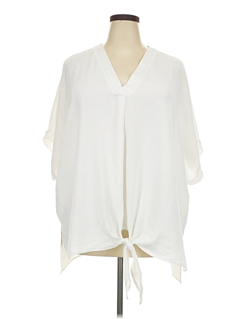 Pre-owned Fred David 3/4 Sleeve Blouse In Ivory