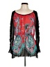 Bisou Bisou 100% Polyester Red Long Sleeve Blouse Size L - photo 1