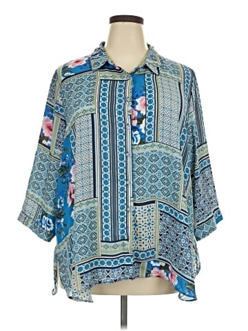 Rose + Olive Short Sleeve Blouse (view 1)