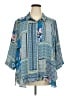 Rose + Olive 100% Polyester Blue Short Sleeve Blouse Size 3X - photo 1