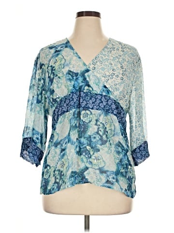 Coldwater Creek 3/4 Sleeve Silk Top (view 1)
