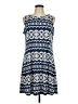 Perceptions Print Blue Casual Dress Size L - photo 1