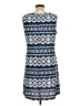 Perceptions Print Blue Casual Dress Size L - photo 2