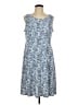 Perceptions Print Blue Casual Dress Size L - photo 1