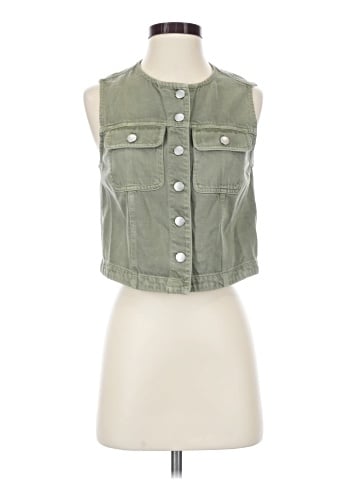Madewell Garment-Dyed Cropped Vest in Airy Denim (view 1)