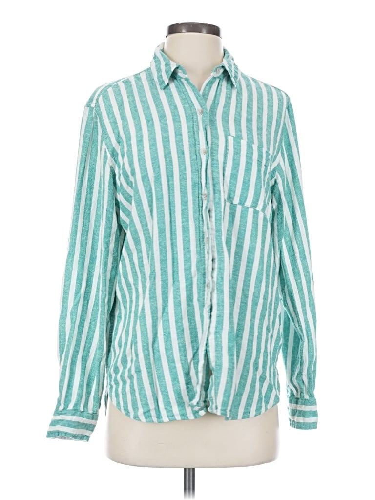 Pre-owned Universal Thread Long Sleeve Button Down Shirt In Green