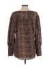 5/48 100% Polyester Animal Print Brown Long Sleeve Blouse Size M - photo 2