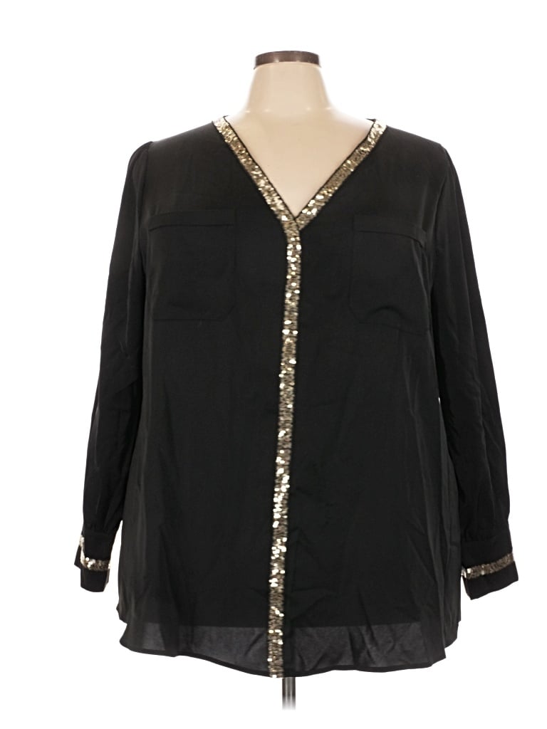 Pre-owned Bloomchic 3/4 Sleeve Blouse In Black