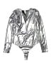 Glam Metallic Silver Bodysuit Size L - photo 1