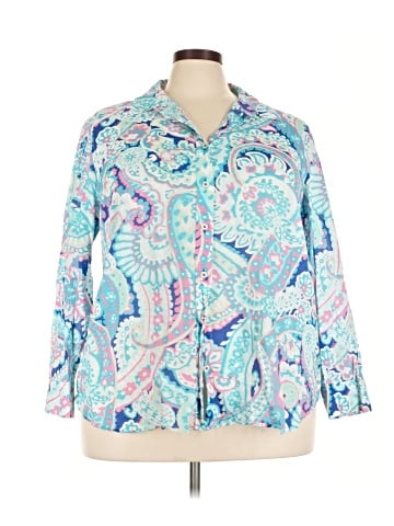 Talbots 3/4 Sleeve Button-Down Shirt (view 1)