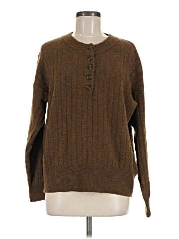 Madewell Bowden Henley Sweater in Coziest Yarn (view 1)