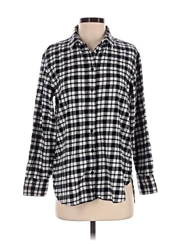 Madewell Flannel Oversized Side-Button Shirt in Bridgeport Plaid (view 1)