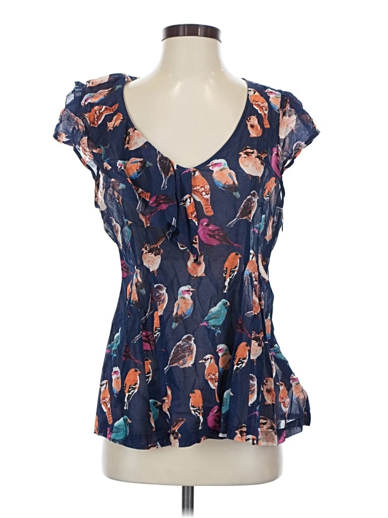 Pre-owned Meadow Rue Short Sleeve Blouse In Blue