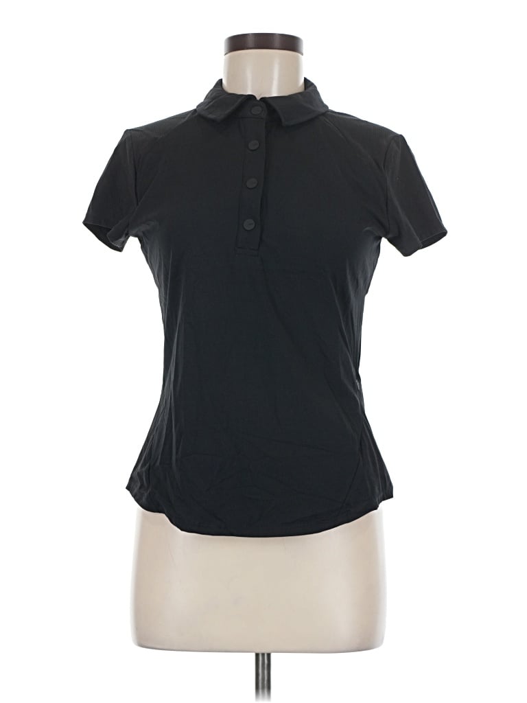 Pre-owned Mpg Short Sleeve Blouse In Black