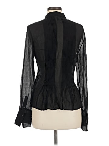 Theory Long Sleeve Silk Top (view 2)