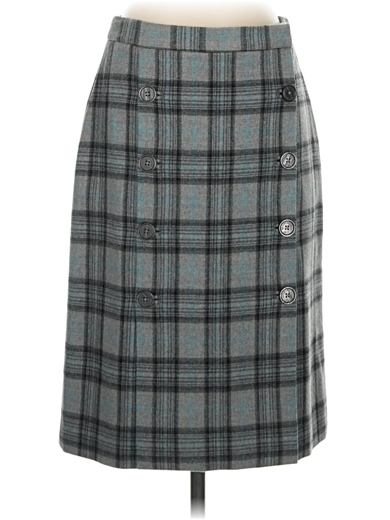 Pre-owned Brooks Brothers 346 Wool Skirt In Gray