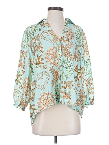 Johnny Was 3/4 Sleeve Silk Top (view 1)