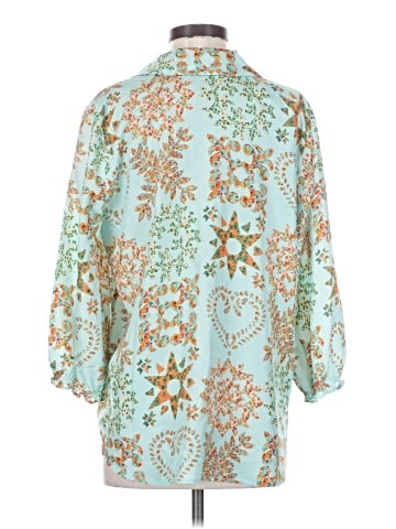 Johnny Was 3/4 Sleeve Silk Top (view 2)