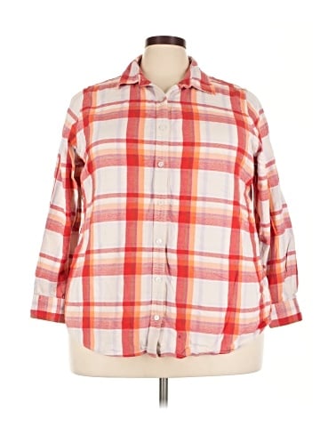 Lands' End 3/4 Sleeve Button-Down Shirt (view 1)