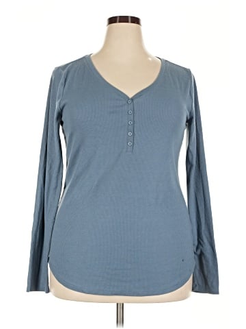a.n.a. A New Approach Long Sleeve Henley (view 1)