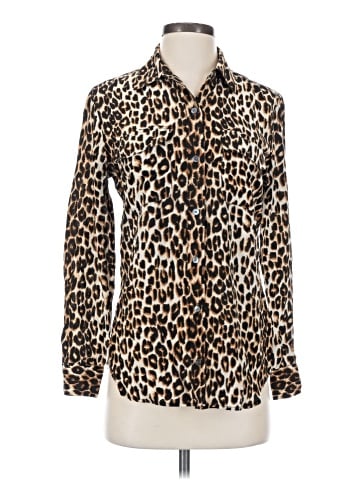 Equipment Long Sleeve Silk Top (view 1)